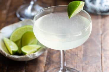 A daiquiri on a wooden background.