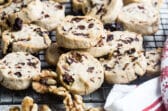 Fruitcake cookies on a cooling rack.
