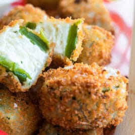 A basket of bite-sized jalapeño poppers.