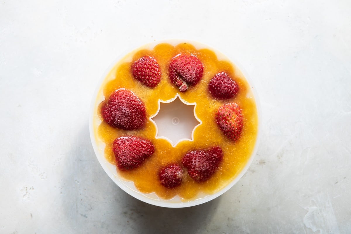 A fruit ring to put in fruit punch.