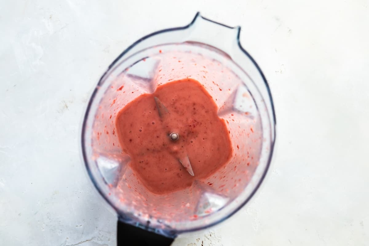 A blender of fresh Strawberry Vinaigrette.