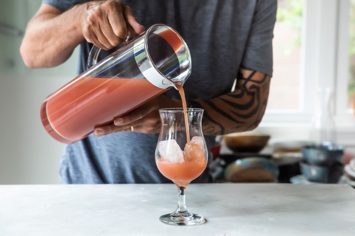 Two glasses of pirate punch.