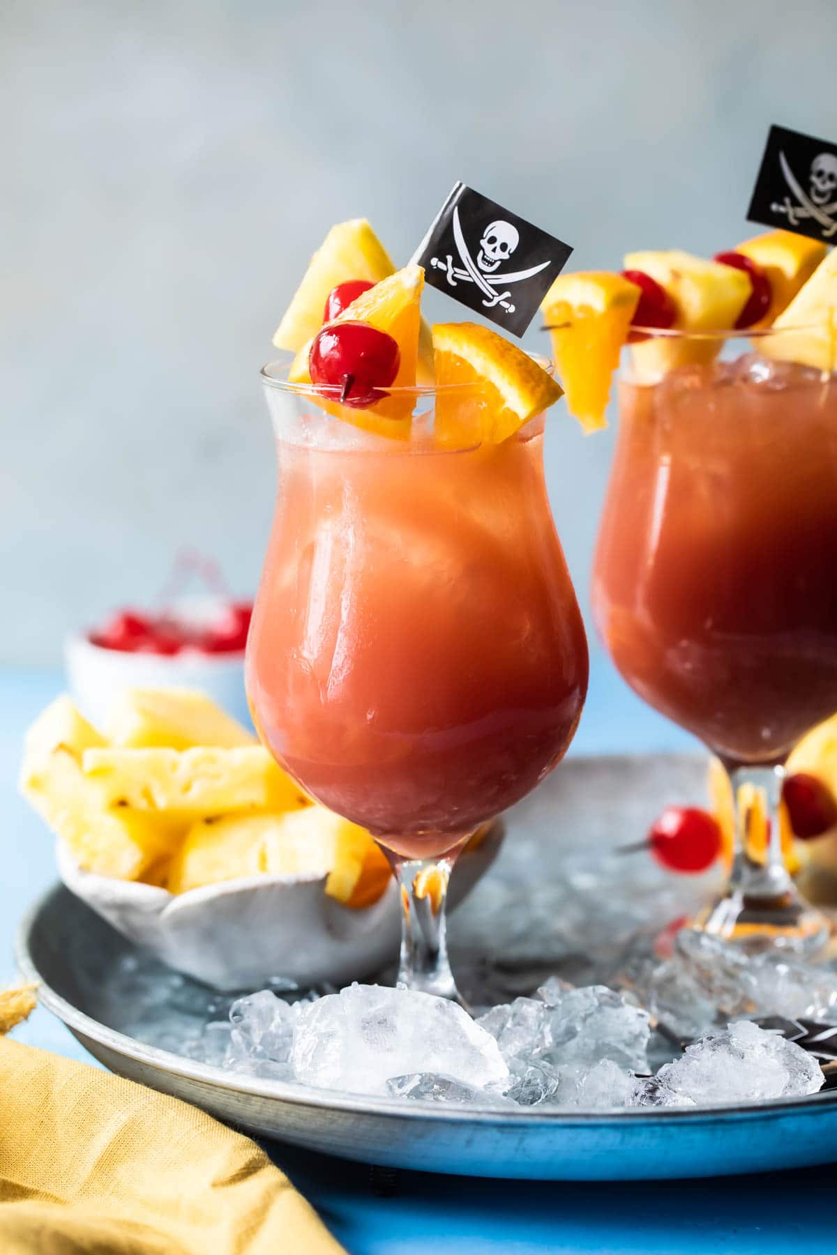 Two glasses of pirate punch.