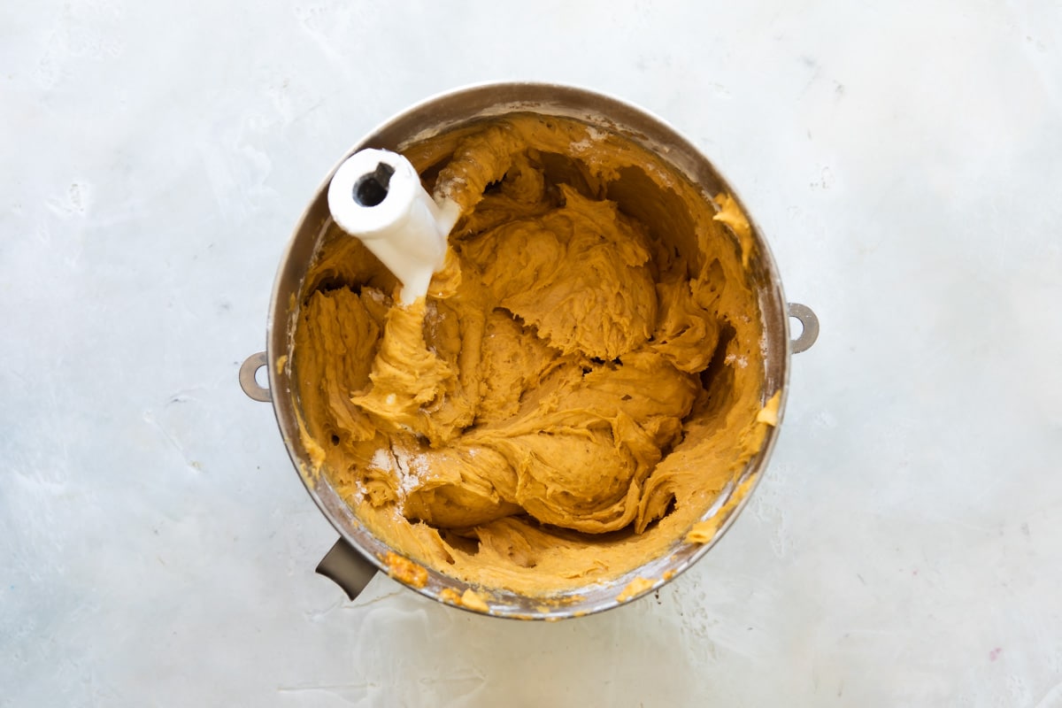 Batter for pumpkin cookies.