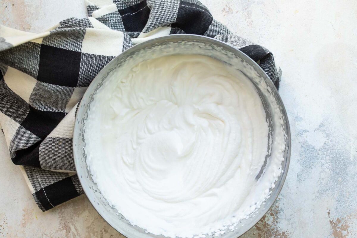 A bowl of whipped cream.