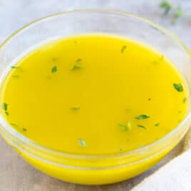 A bowl of Lemon Vinagirette.