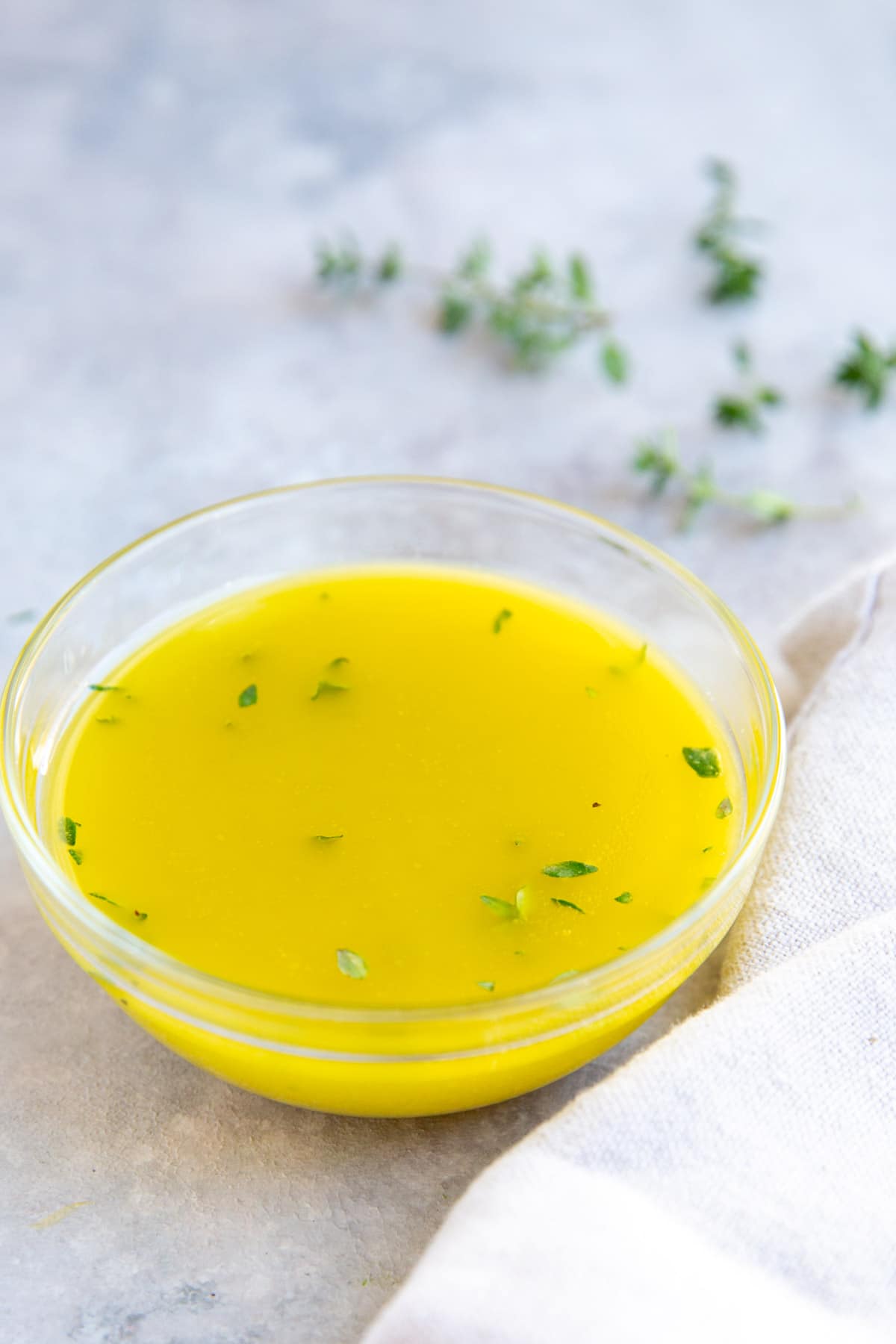 A bowl of Lemon Vinagirette.