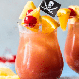 Two glasses of pirate punch.