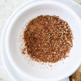 Pork spice blend in a small bowl.