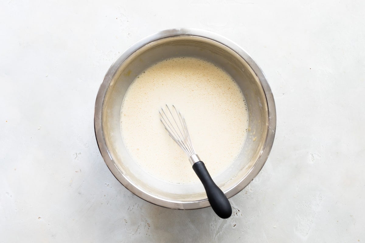 A bowl of Clafoutis batter.