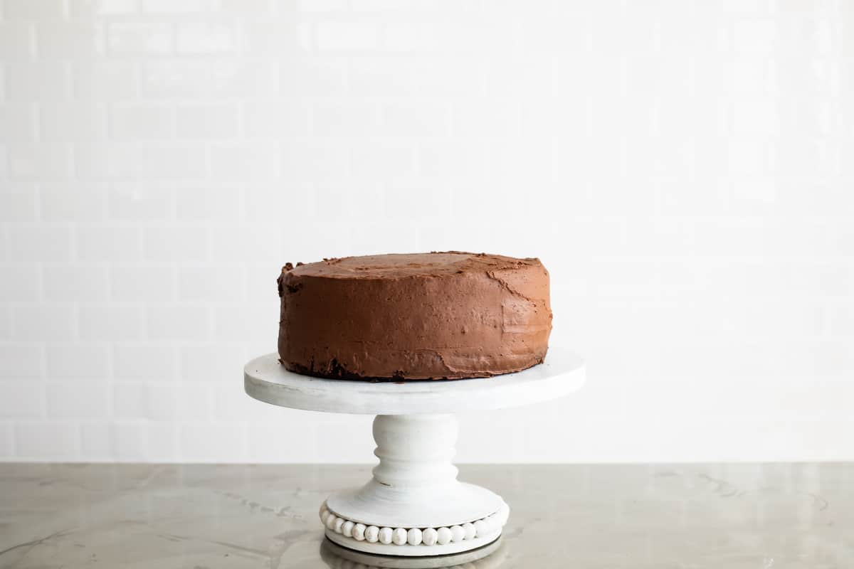A frosted German Chocolate Cake.