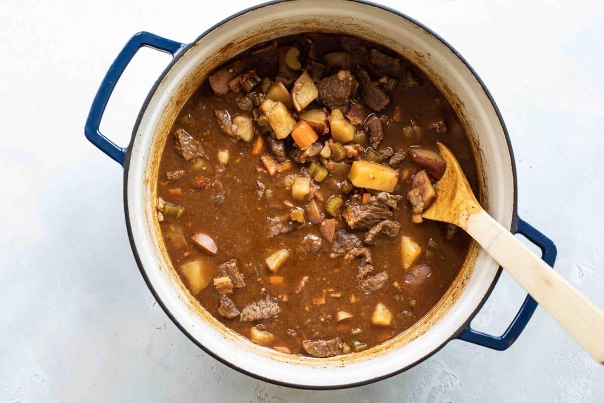 A pot of Guinness Stew.