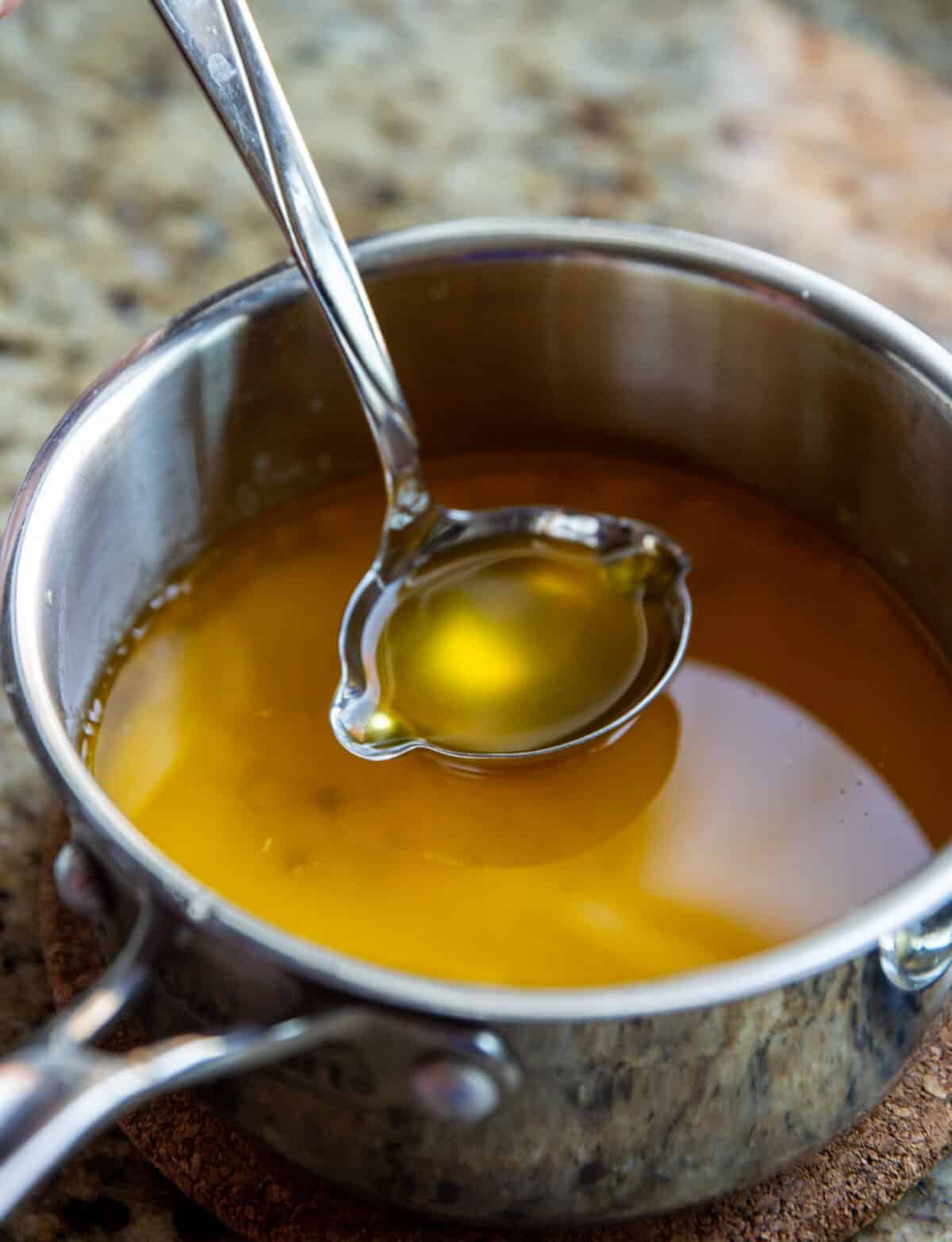 A pot of clarified butter.