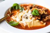 Bowls of lasagna soup.