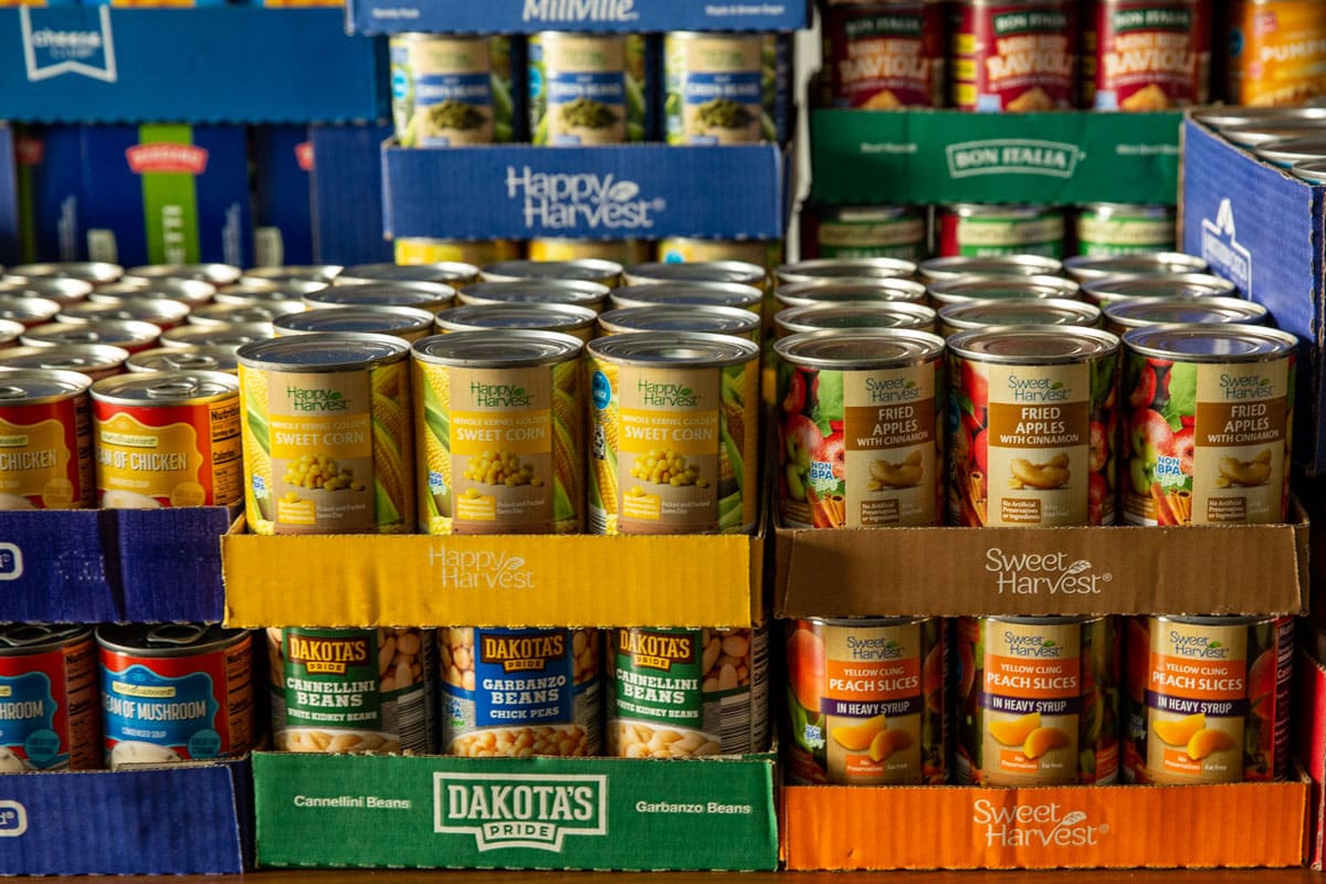 Non-perishable food items from Aldi that were donated to Knights of Columbus.