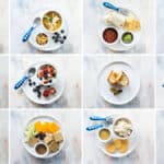 12 Toddler Lunch Ideas plated with silverware.