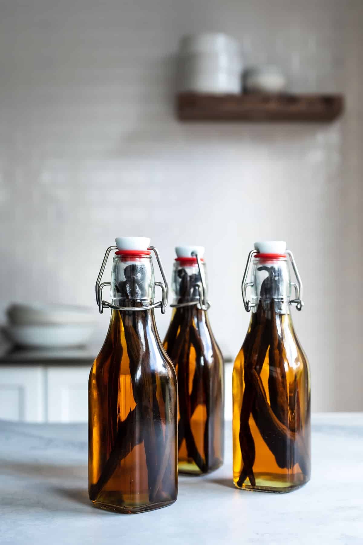 3 bottles of homemade vanilla extract.