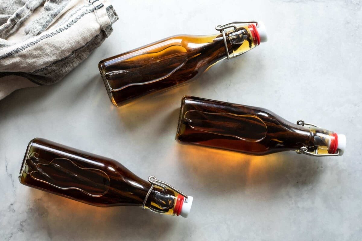 3 bottles of homemade vanilla extract.
