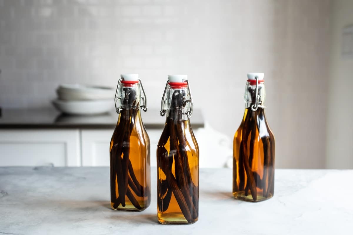 3 bottles of homemade vanilla extract.