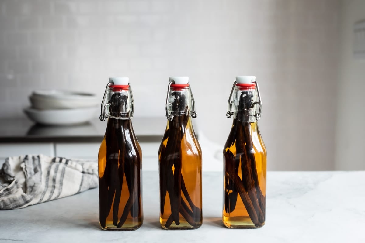 3 bottles of homemade vanilla extract.