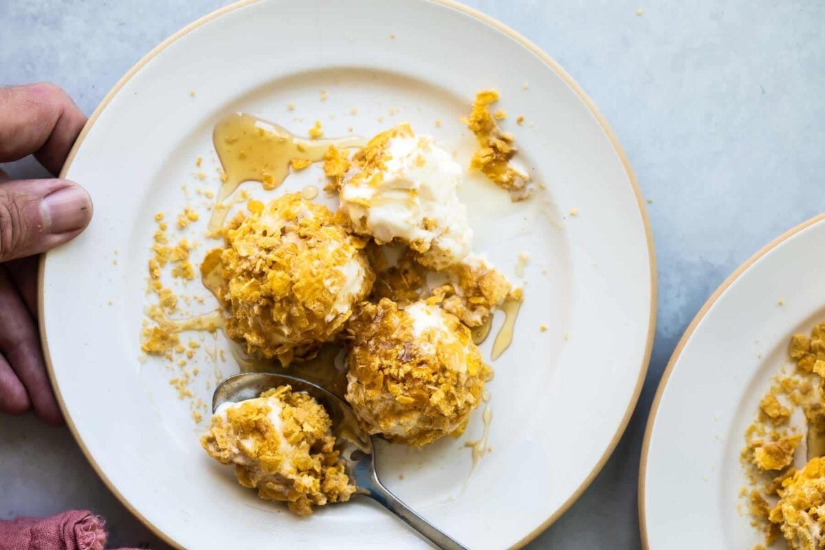 Bowls of fried ice cream.