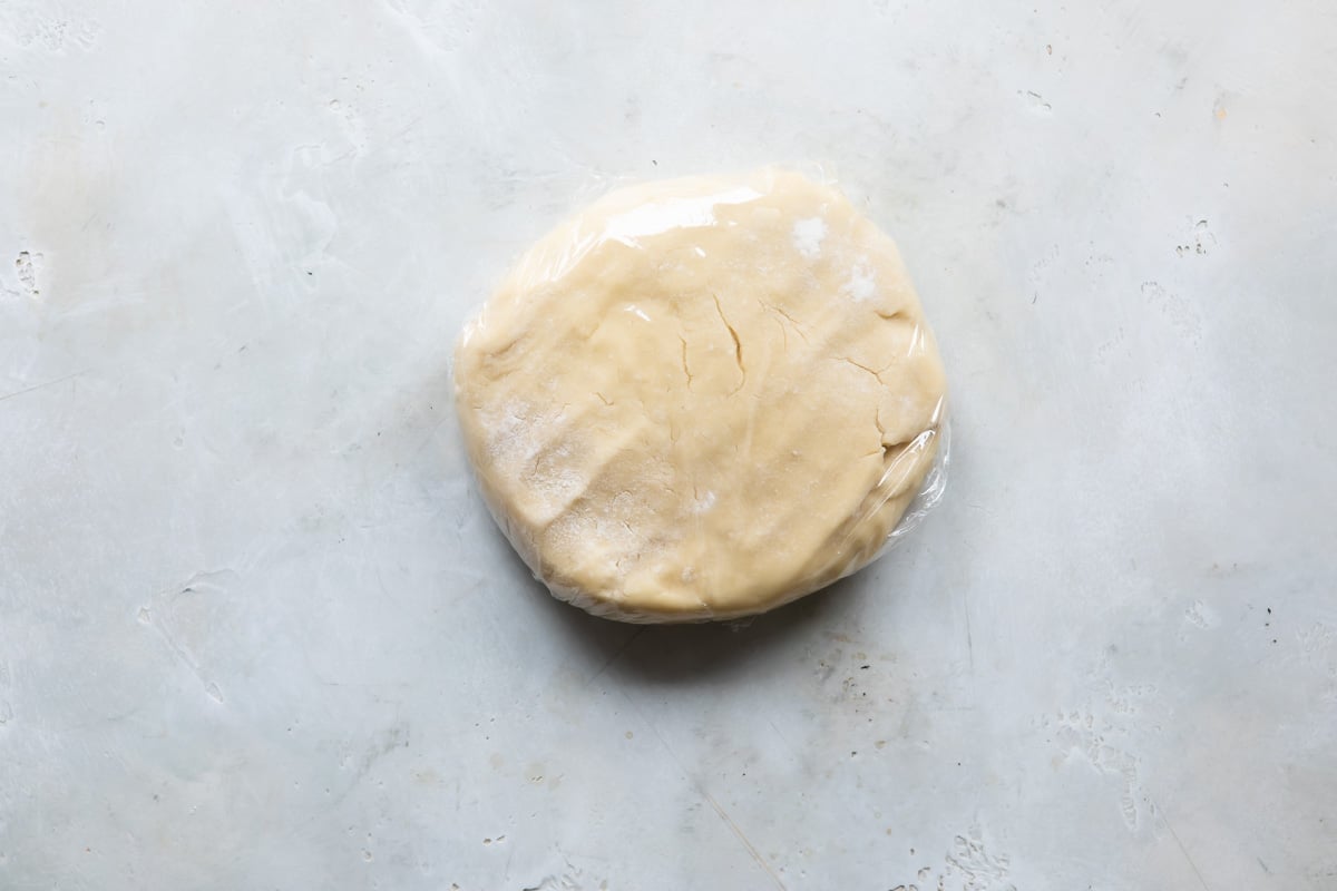 A disc of circus animal cookie dough.