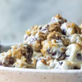 Easy grape salad in a serving bowl.