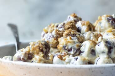 Easy grape salad in a serving bowl.