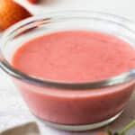 Strawberry Vinaigrette in a clear dish.