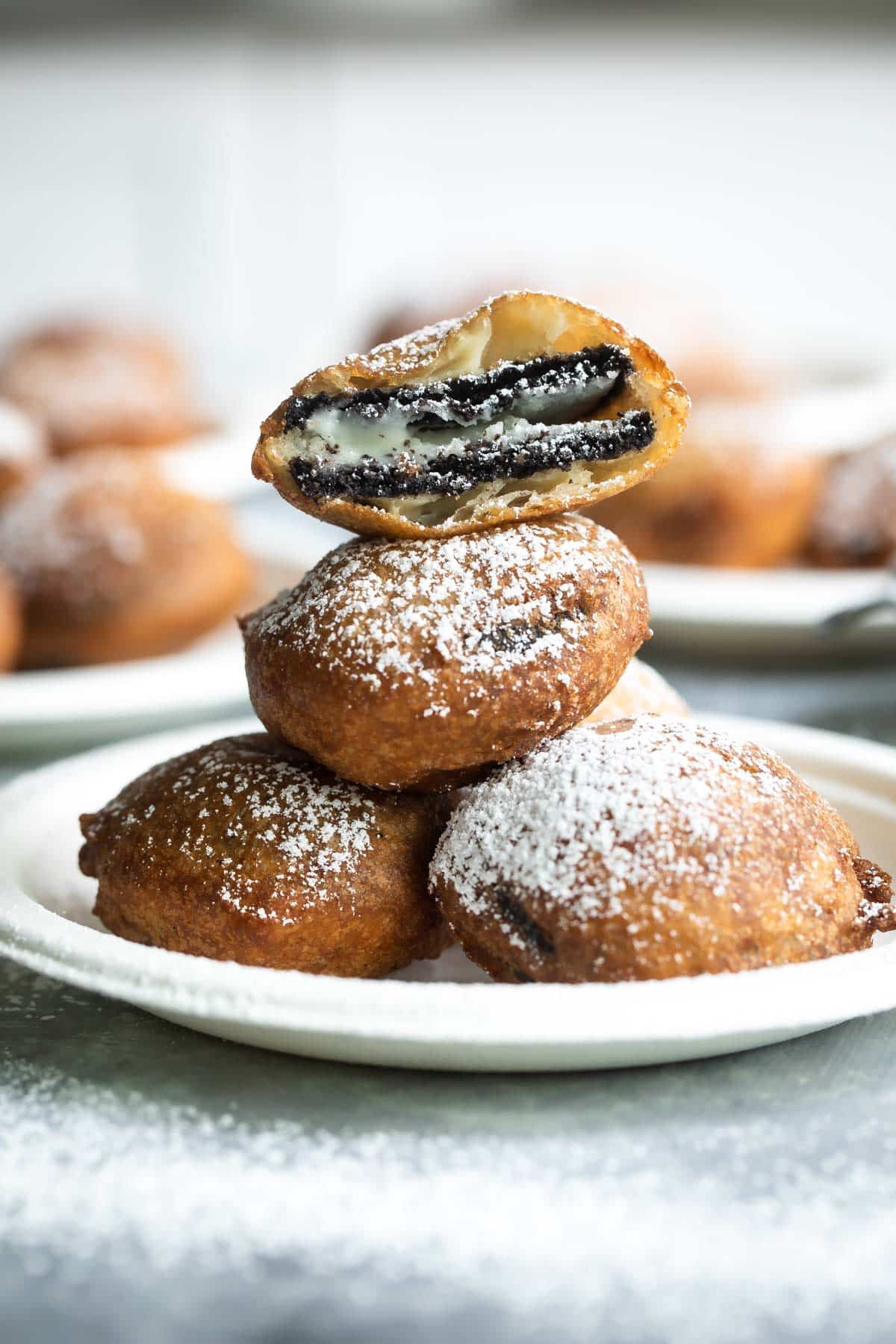 Plates full of deep-fried oreos.