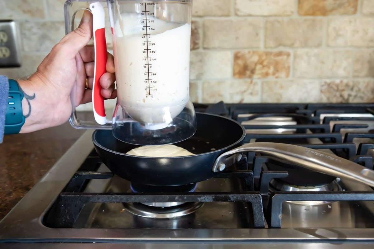 Showing the Norpro pancake batter dispenser.