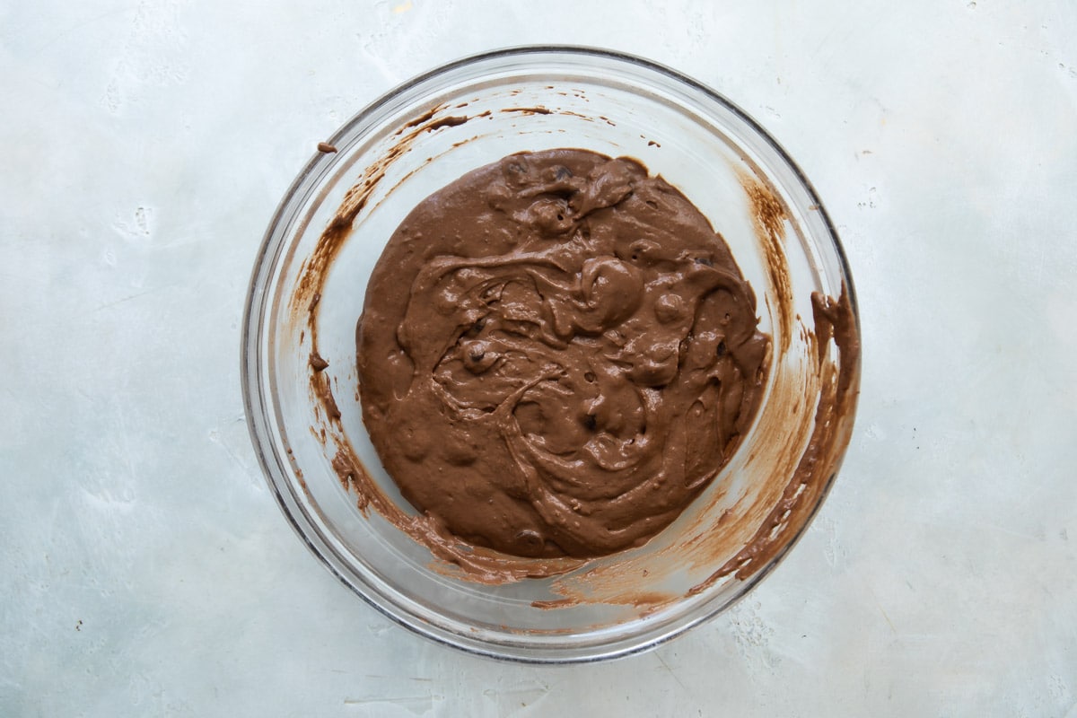 Pancake batter in a bowl.