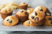 A pan of chocolate chip muffins.