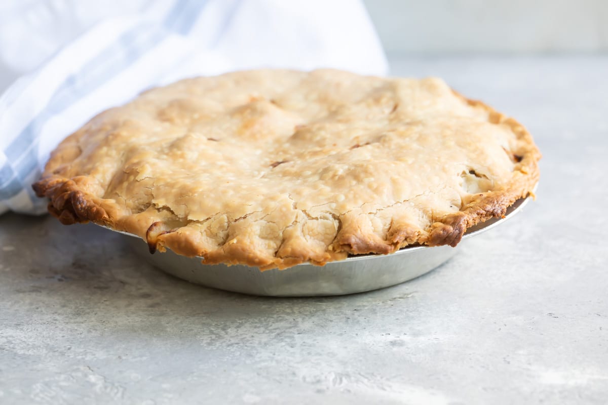 A baked chicken pot pie.