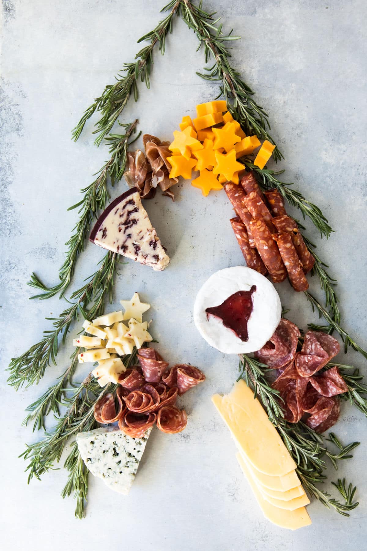 Building a Christmas charcuterie board.