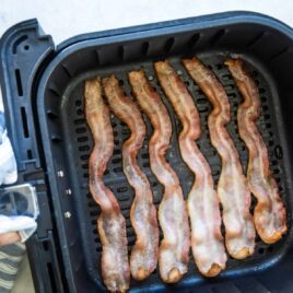 Cooking bacon in an air fryer.