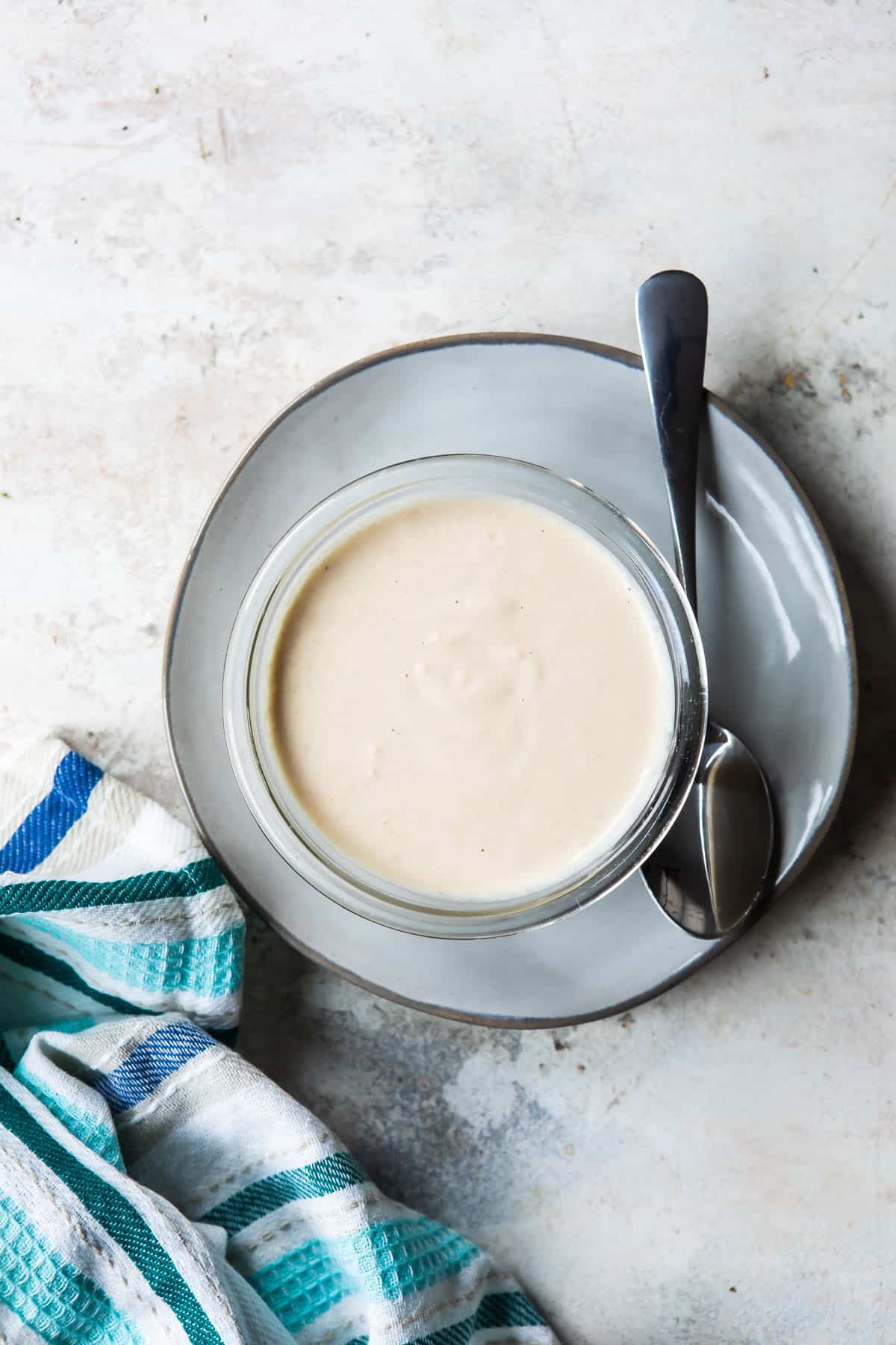 A bowl of vegan cashew cream.