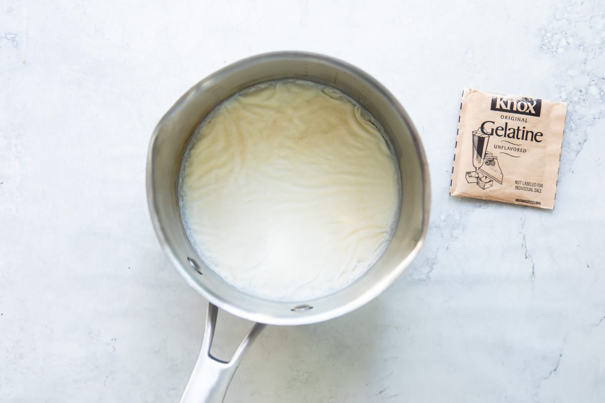 Gelatin softening in milk.