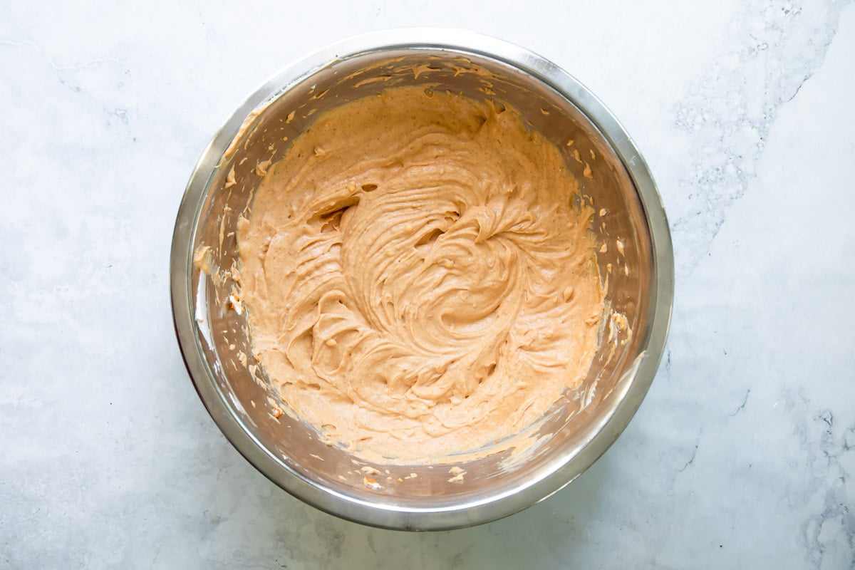 Filling for no-bake pumpkin cheesecake.
