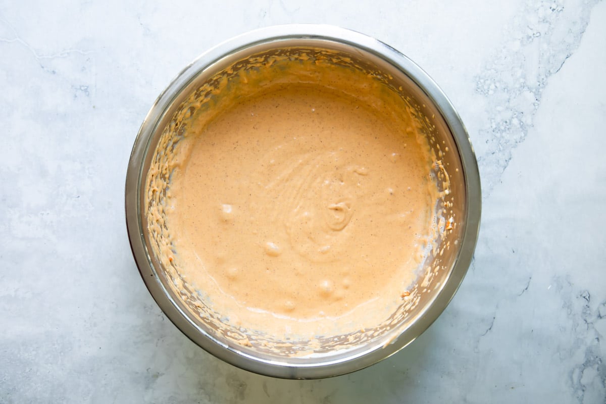 Filling for no-bake pumpkin cheesecake.