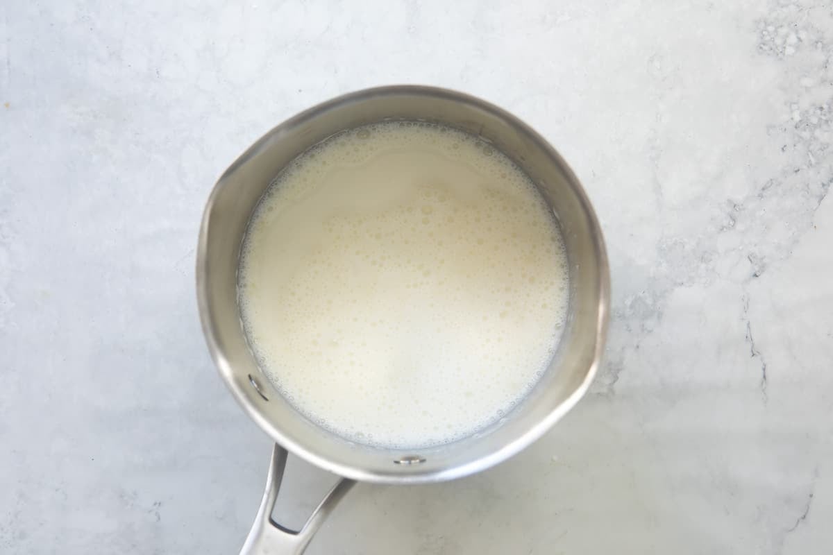 Gelatin blooming on milk.