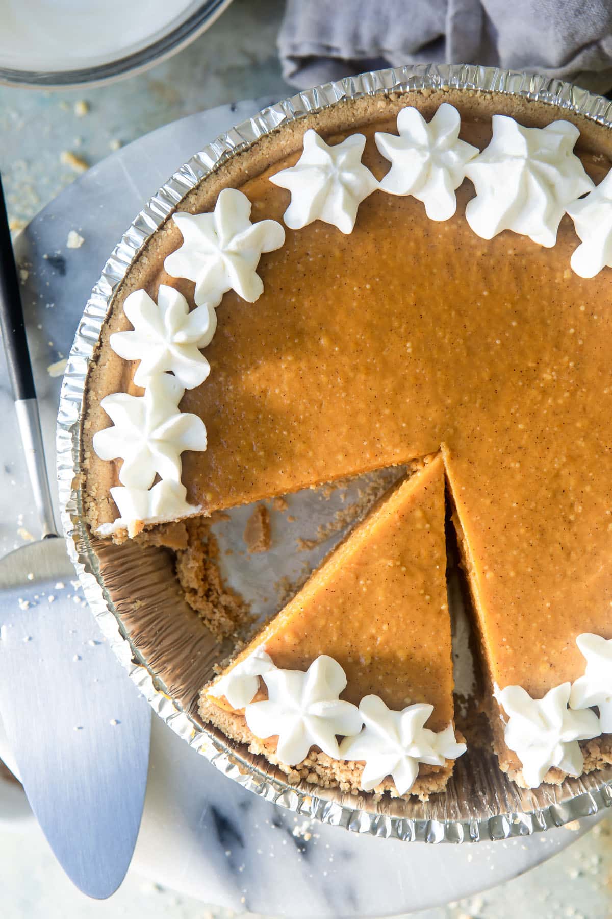 A no-bake pumpkin pie.