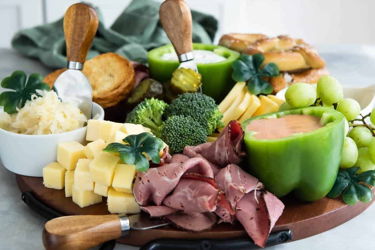 A St. Patrick's Day charcuterie board.