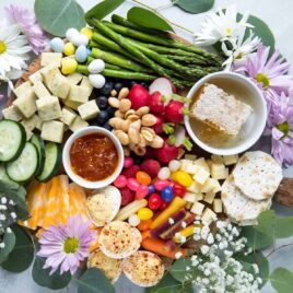 An Easter Charcuterie Board on a countertop.