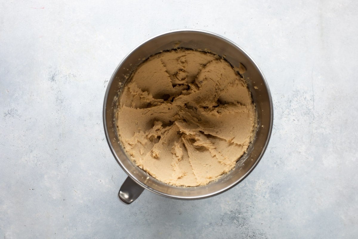 Breakfast cookie dough in a mixing bowl.