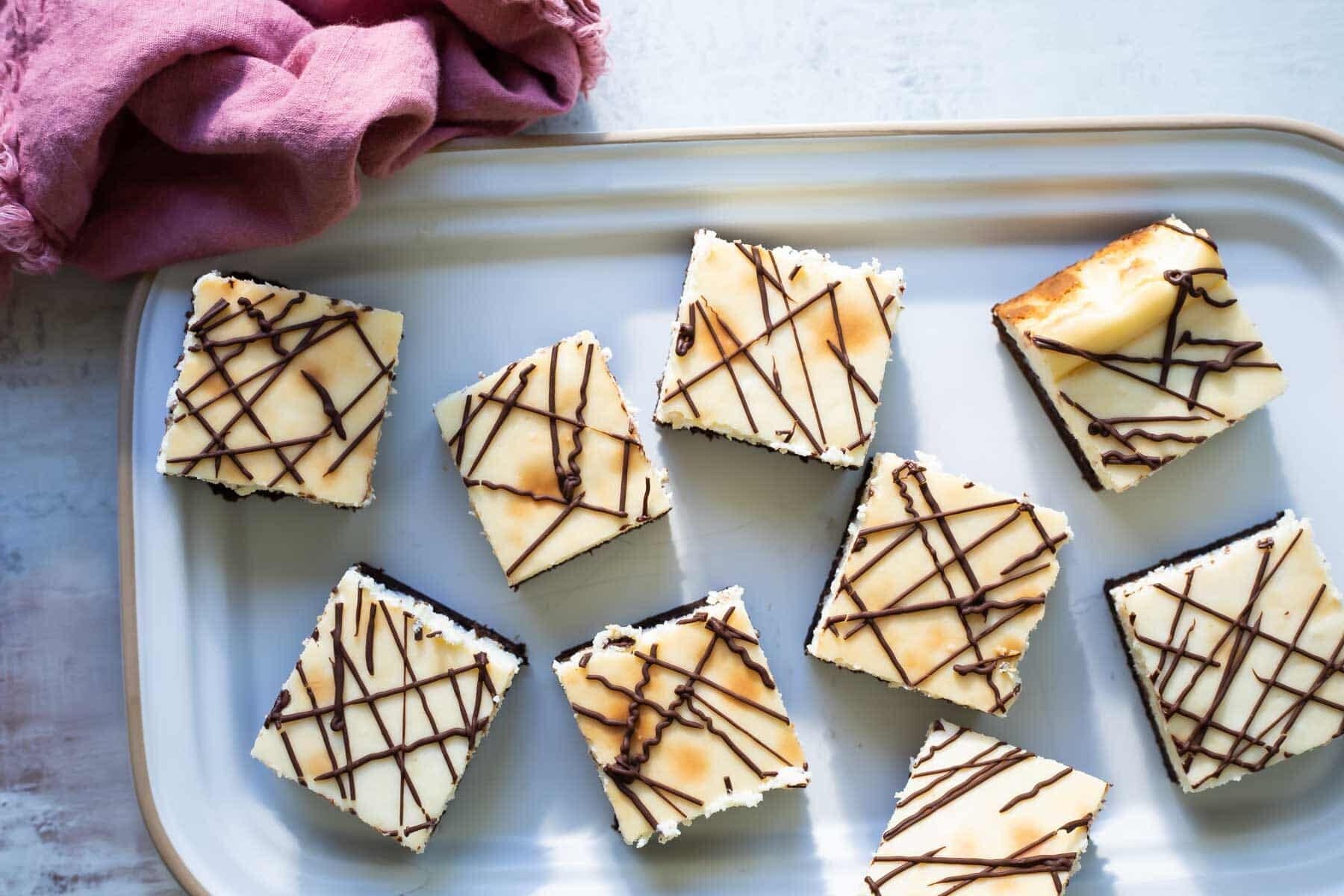 A pan of cheesecake brownies.