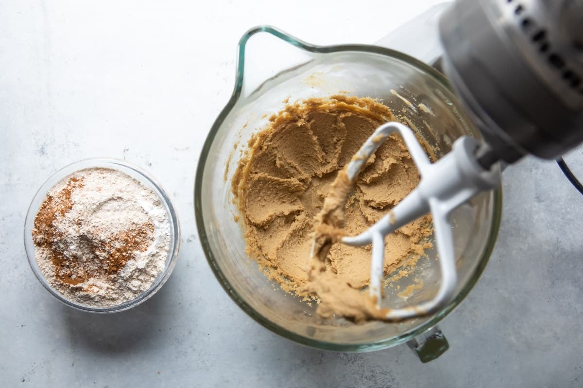 Graham cracker dough in a mixing bowl.