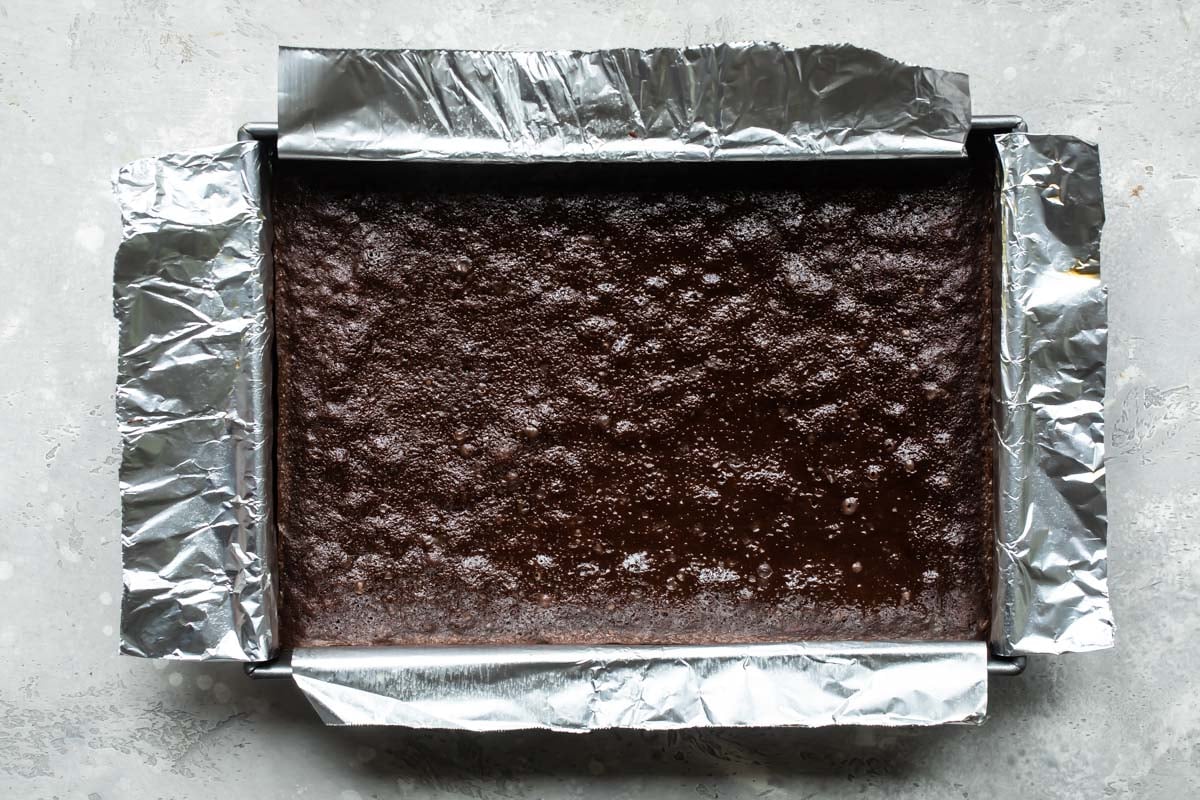 A pan of brownies.