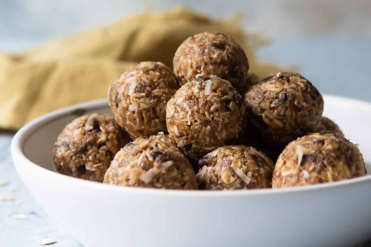 A bowl of energy balls.