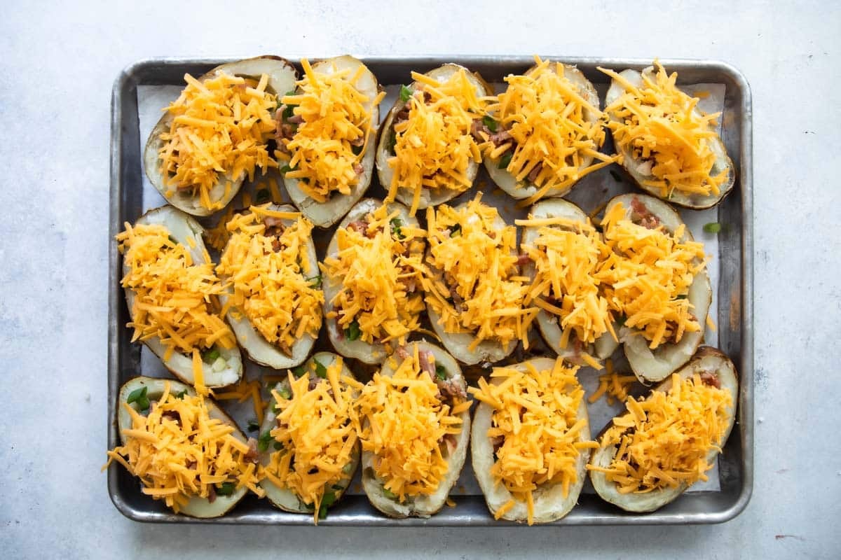 Potato skins before being baked.